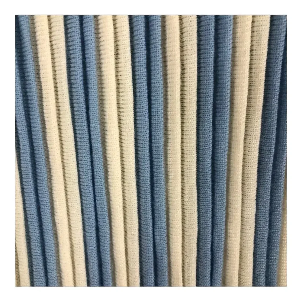 Vintage Gino Paoli 1960s Italian Wool 3-Piece Skirt Suit Set Blue Stripe Top S-M